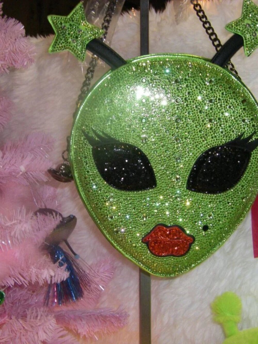Betsey Johnson Exclusive Kitsch Lightup Out Of Your Orbit Bag Green Alien NWT - Picture 12 of 16
